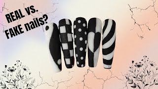 EASY Black and White Nails While I Chat About Doing REAL vs. FAKE Nails