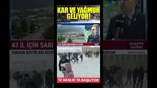 Kar ve Yağmur geliyor. 12 aralıkta başlıyor