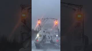 Snow cleaning on highway Finland