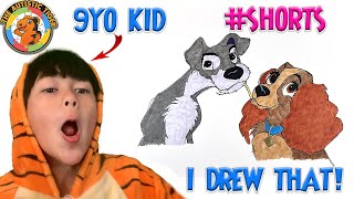 9yo Autistic Savant Draws - Lady and the Tramp | Disney #shorts