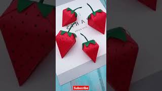 DIY paper strawberry #shorts #craft #stawberry #diy #trending #youtubeshort