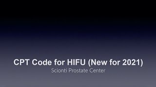 CPT Code for HIFU