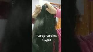 Half-up Half-down Ponytail | #hairstyle #shorts