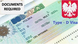 Documents Required for Polish National Type D Visa