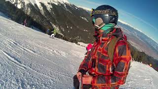 Snowboarding capture in Bansko, Bulgaria