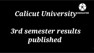 Calicut University 3rd semester result published