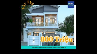 Mẫu Biệt Thự Mái Chéo Lạ Mắt Chỉ 800 Triệu