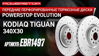 Передний тормозной диск Evolution с перфорацией и насечками, в покрытии GEOMET Артикул EBR1497