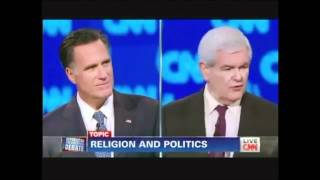 GOP Las Vegas debate 10/18/11 Newt Gingrich is bigoted against atheists