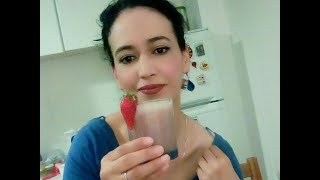 🥛 FRULLATO PROTEICO CON, 🍓 FRAGOLE 🍌, BANANA  e  E         ZAFFERANO        FETTE  عصير صحي بالموز