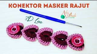 Terlaris 2021.!!! Tutorial "Konektor Masker Rajut" 3D Pattern, Sangat Mudah dan Cantik.!!