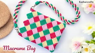 Macrame Bag Tutorial | Beautiful Macramé Sling Bag New Design | Bolsa de Macrame