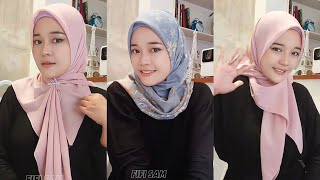 3 style hijab segi empat favorit untuk kerja mudah dan simpel