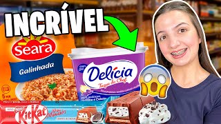 PROVANDO LANÇAMENTOS DE MERCADO - GALINHADA SEARA / MARGARINA DELICIA COM ALHO E CEBOLA / KITKAT