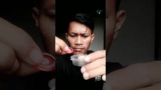 #shorts makan permen kiss pake tinta hitam #tiktok