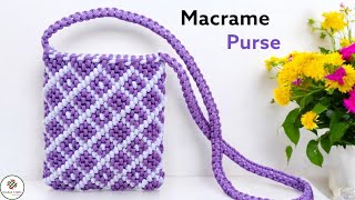 Macrame Phone Bag Tutorial | How to make Macrame Bag | Bolsa de Macrame | Macrame Purse