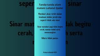 Tanda-tanda alam malam Lailatul Qadar#shortsfeed