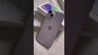 Purple iphone 14 plus 💜💜💜☔  #youtubeshorts #foryou #viral #unfrezzmyaccount #unboxing #iphone