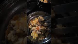 Cheesy egg 🥚 🧀  scramble with veggies 🌶️ 🍄 #shorts #cooking