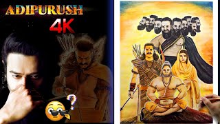 Drawing- ADIPURUSH With Acrylic Colour | Prabhas | Kriti sanon | Saif Ali Khan - Speed Drawing