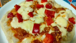 Mini flat bread  pizza 🍕/ mini pizza without oven/make quick pan pizza  recipe /lunch box recipes