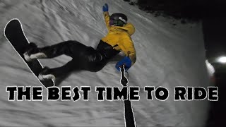 Snowboarding at NIGHT is so much fun!!