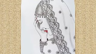 A Traditional Bride Pencil Sketch ||Beautiful Traditional Bride || Pencil Sketch