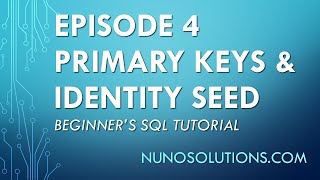 SQL Server - Primary Keys & Identity Seed (Episode 4)