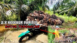 Motor Langsir Tenggelam Masuk Parit || Buah Sawit Super Lahan Banjir