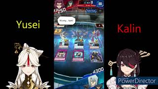 Yugioh Duel Link x Genshin Impact Beidou x Ningguang (Yusei and Kalin) vs Akiza and Carly