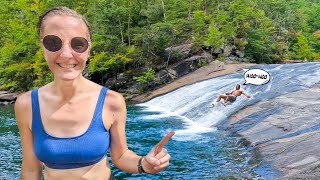 Hiking to a Natural Waterslide at Tallulah Gorge State Park