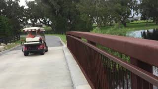 The stream has widened along the bridge leading to the Hogeye Trail at The Villages, Florida.