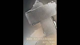 Abstract Minimal Art - Expressionism painting - gold & silver - www.helenedesmetart.com