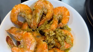 Super big tiger prawn||Ginger garlic butter PRAWN recipe|| 姜蒜黄油虾