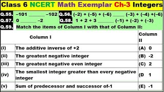 Class 6 Math Ch-3 Q 55 to Q 59 Math NCERT Exemplar Solution|MATH|NCERT|Integers|CBSE|Chapter 3|NCERT