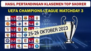 HASIL LENGKAP LIGA CHAMPIONS MATCHDAY 3 | SKOR KLASEMEN TOP SKORER | Antoine Griezman cetak hattrick