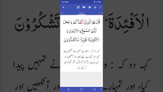 Surat ul Mulk ayat 23 with translation||Relaxing audio||Learn Quran||@Jannat Mushtaq  #shorts#deen