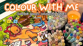 ART VLOG☁️✏️ Colour With Me | Bobbie Goods spring colouring page, using ohuhu alcohol based markers