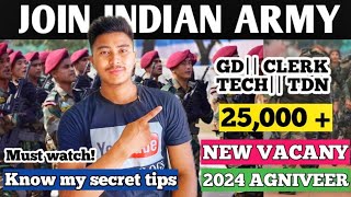 Indain army recruitment 2024 || Army online form || 25,000 vacancy