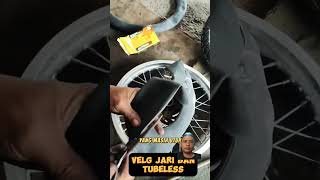 cara pasang ban tubeless di velg jari jari