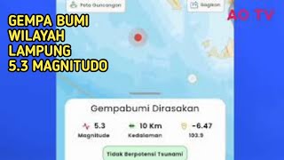 Gempa bumi 5.3 Magnitudo getarkan wilayah Lampung