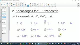 Tizedestörtek és közönséges törtek kapcsolata - matematika, 5. osztály