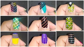 20 + Easy striping tape nail art designs || How to use striping tape || Nail art competition 2024