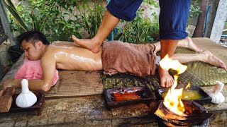 ASMR | Local Village FIRE MASSAGE in Chiang Mai, Thailand (Yam Khang)