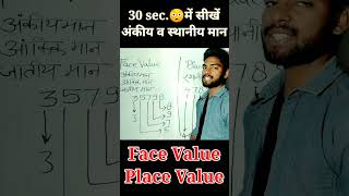 🔥Face & Place Value (अंकीय‌+स्थानीय मान) #shorts #placevalue  #facevalue