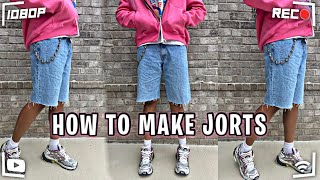 HOW TO CREATE AND STYLE JORTS! (jeans into shorts) | Fashion & Streetwear DIY!