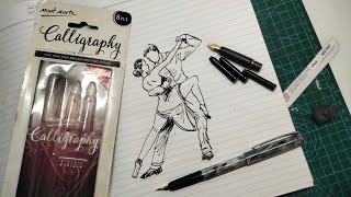 Unboxing and testing Mont Marte 2 Nib Calligraphy  pen #penart