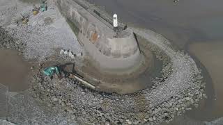 Porthcawl Coastal Defence Scheme - Eastern Promenade and Western Breakwater - progress October 2021