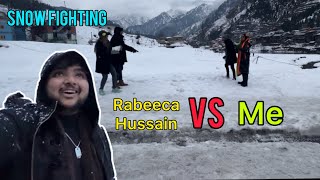 SNOW FIGHTING RABEECA VS ME⛄️|LIVE SNOWFALL|VLOG BY KHURAIM KHAN