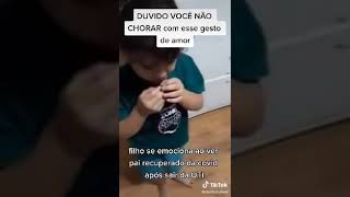 Filho se emociona ao ver o pai recuperado da Covid "tá até mais gordinho né mãe